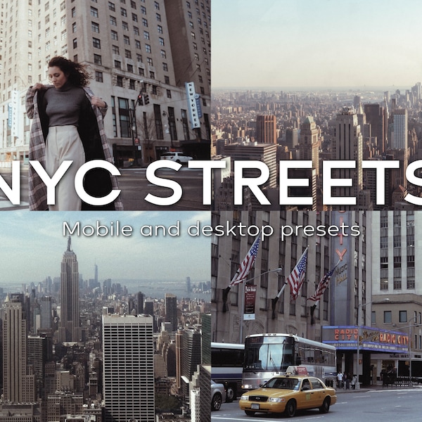 5 Vintage 90s NYC Lightroom Mobile and Desktop Presets, Retro Preset Photo Filter, New York City Filters | DNG & XMP files |Instant download