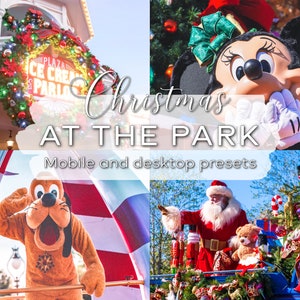 Christmas Themed Park LR Presets, Bright and Colorful Christmas Filter, 6 Mobile & Desktop Lightroom Preset | DNG, XMP | Instant download