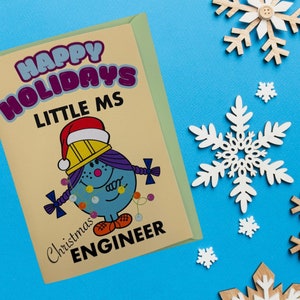 Frauen in der Technik Weihnachtskarte. Ing. Weihnachtsgrüße. Urlaub Frau Techniker Karte
