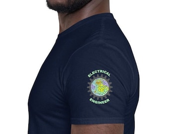 Electrical Engineer Short-Sleeve Unisex T-Shirt. Discreet print on sleeve T shirt. Electronics Engineering Graduation Tshirt. Student Gift.