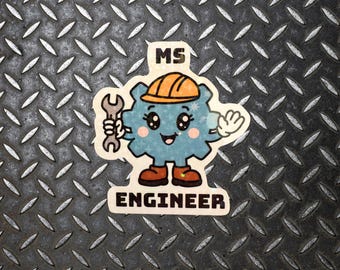 Ms Engineer Vinyl Sticker. STEMinist Holographic decal - Women and Girls in Science and Engineering. STEM Inspiration Gift.