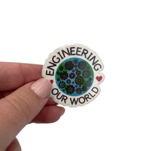 Vinyl-Aufkleber für Ingenieure. Holografischer Aufkleber „Die Welt des Ingenieurwesens“. Aufkleber für Ingenieure. Geschenkidee für Ingenieure.