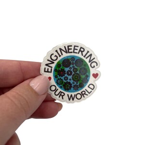 Vinyl-Aufkleber für Ingenieure. Holografischer Aufkleber „Die Welt des Ingenieurwesens“. Aufkleber für Ingenieure. Geschenkidee für Ingenieure.