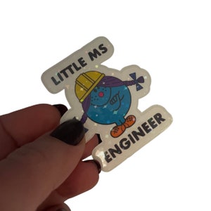 Little Ms Engineer ビニール ステッカー。STEMinist ホログラフィック デカール - 科学と工学における女性と少女。STEM インスピレーション ギフト。
