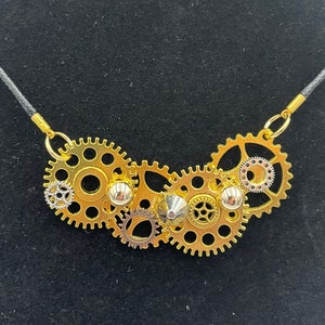 Gear and Rivet Unique Steampunk Handmade Necklace. Minimalist Industrial Jewellery. Striking STEM Science Engineer Pendant Gift.