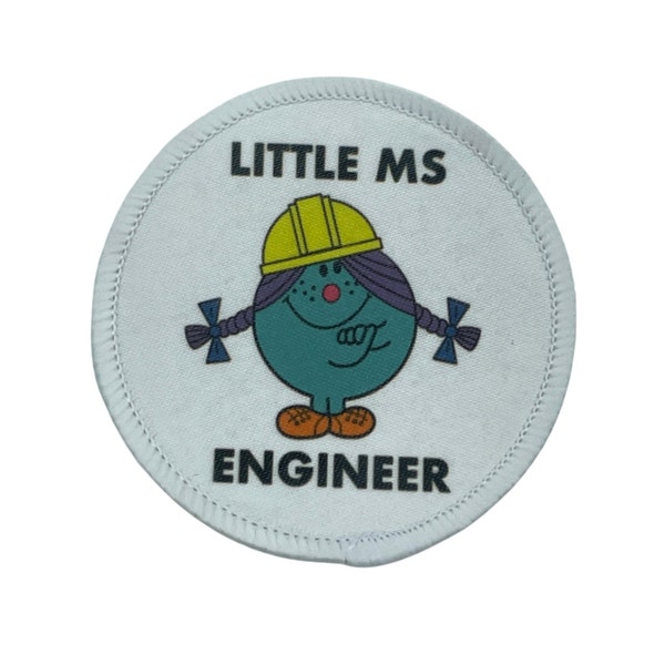 Écusson imprimé Little Ms Engineer. Femmes et filles dans les domaines des sciences, de la technologie, de l'ingénierie et des mathématiques. Insignes d'inspiration STEM.