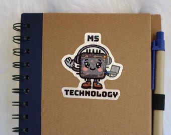 Ms Technology Vinyl Sticker. STEMinist Holographic decal - Women and Girls in Science, Technology and Engineering. STEM Gift.