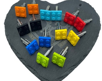 Upcycled Cufflinks made with upcycled LEGO®. Geeky Fun gift you can personalise. Lego cuff links. Unique thoughtful gift.