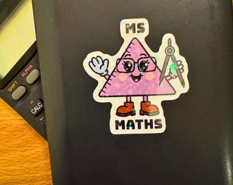 Ms Maths Vinyl Sticker. STEMinist Holographic decal - Women and Girls in Science and Engineering. STEM Inspiration Gift.