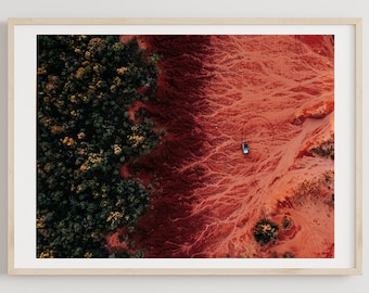 Dampier Peninsula Print, Wall Art, Drone Photography, Red Dirt, Coastal, Aerial Beach Print, Australian Landscape, Interior Decor, Car