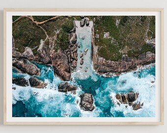 Elephant Rocks Print, Wall Art, Drone Photography, Ocean, Coastal, Aerial Beach Print, Australian Landscape, Interior Decor
