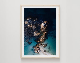 Coastal Tasmania Print, Wall Art, Drone Photography, Ocean, Coastal, Aerial Beach Print, Australian Landscape, Interior Decor