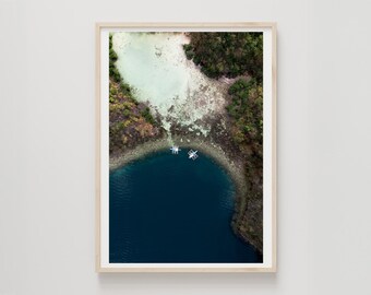 Philippines Print, Wall Art, Drone Photography, Ocean, Coastal, Aerial Beach Print, Landscape, Interior Decor, Boats