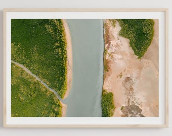 Yeppoon Print, Wall Art, Drone Photography, Ocean, Coastal, Aerial, River, Australian Landscape, Interior Decor, Queensland, Water, Nature