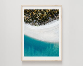 Burrum Point Print, Wall Art, Drone Photography, Ocean, Coastal, Aerial Beach Print, Australian Landscape, Interior Decor, Queensland