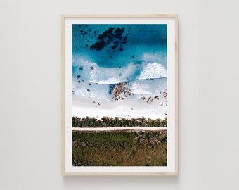 Coastal Tasmania Print, Wall Art, Drone Photography, Ocean, Coastal, Aerial Beach Print, Australian Landscape, Interior Decor