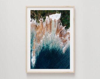 Coastal Tasmania Print, Wall Art, Drone Photography, Ocean, Coastal, Aerial Beach Print, Australian Landscape, Interior Decor