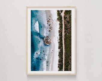 Coastal Tasmania Print, Wall Art, Drone Photography, Ocean, Coastal, Aerial Beach Print, Australian Landscape, Interior Decor