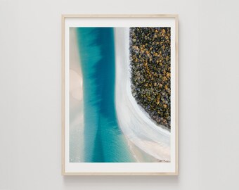 Burrum Point Print, Wall Art, Drone Photography, Ocean, Coastal, Aerial Beach Print, Australian Landscape, Interior Decor, Queensland