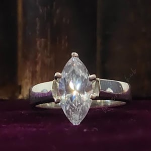 GRA Certified Marquise Cut Moissanite Engagement Ring Solitaire Wide Band Wedding Ring 12*6 mm Colorless Marquise Cut Anniversary Gifts Her
