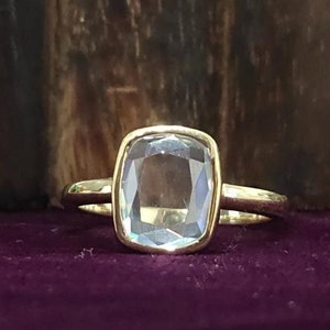 2.0 CT Rectangle Portrait Cut Moissanite Engagement Bezel Set Ring Unique Gifts Portrait Diamond Wedding Ring 18k Yellow Gold Antique Ring