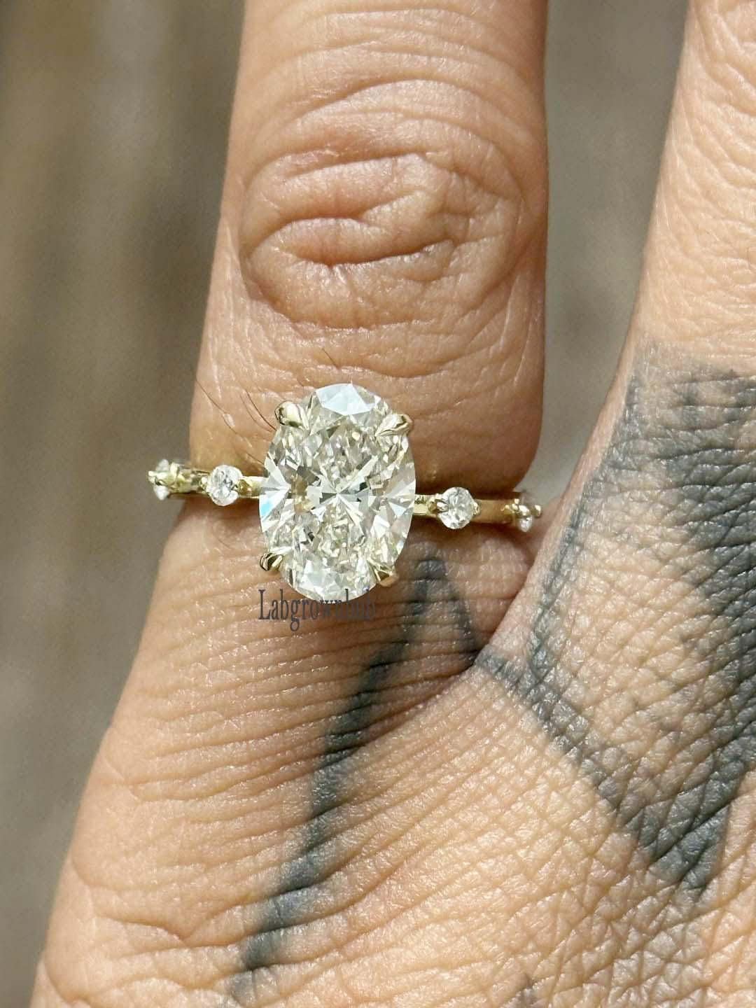 2.30 CT Oval Cut Moissanite Engagement Ring 14k Gold Hidden Halo Ring ...