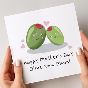 Tarjeta Olive You para el Día de la Madre, Tarjeta del Feliz Día de la Madre para Mamá, Regalos para el Día de la Madre, Tarjeta Olive You para Mamá, Linda Tarjeta para el Día de la Madre