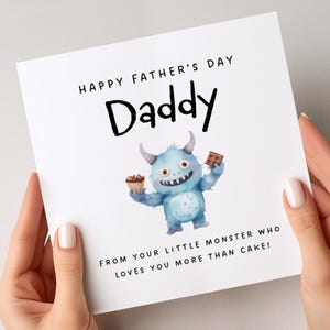 Tarjeta monstruosa del Día del Padre para papá, tarjeta linda para papá, tarjeta del Día del Padre de niños, tarjeta divertida del Día del Padre, regalo del Día del Padre para papá