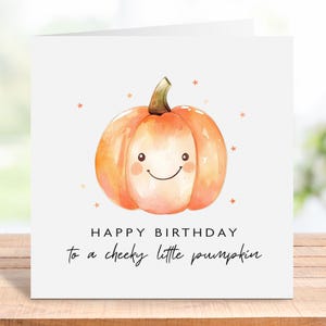 Halloween-verjaardagskaart, kaart kleine pompoen, Halloween-verjaardag, zoon of dochter, voor kind, voor kind