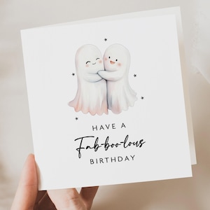 Halloween Birthday Card, Cute Halloween Card, Ghost Halloween Card, Halloween Birthday Gift, For Kid, To Child, Cute Birthday Card