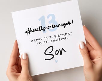 13th Birthday Card for Son, Officially A Teenager, Milestone