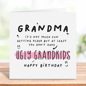 Tarjeta de cumpleaños divertida para abuela, feliz cumpleaños abuela, regalo de cumpleaños para abuelo, tarjeta de cumpleaños para abuela, tarjeta de cumpleaños personalizada para abuela