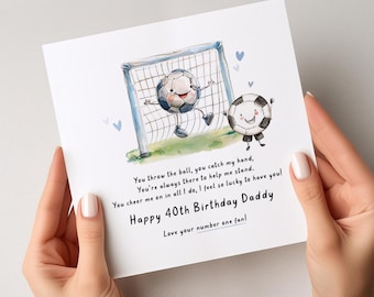 40th Birthday Card, Football Fan Daddy, From Son