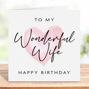Cartão de aniversário maravilhoso para esposa, cartão de aniversário para esposa, cartão de aniversário para esposa, cartão de aniversário fofo para esposa, cartão romântico, cartão fofo