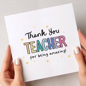 Tarjeta de agradecimiento para el maestro, tarjeta para el maestro increíble, la mejor tarjeta para el maestro, tarjeta de agradecimiento para el maestro, tarjeta de fin de curso, regalo para el maestro