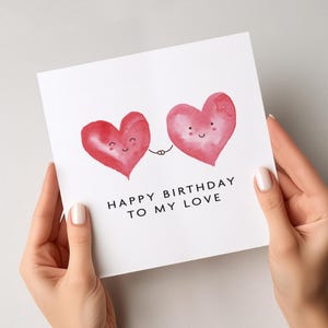 Romantic Hearts Birthday Card for Husband, Wife, Boyfriend, Girlfriend, Partner, To My Love
