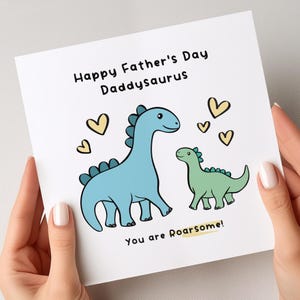 Daddy-Saurus Vatertagskarte, süße Dinosaurier-Karte für Papa, Vatertagskarte von Kindern, Roarsome Vatertagskarte, Vatertagsgeschenk für Papa
