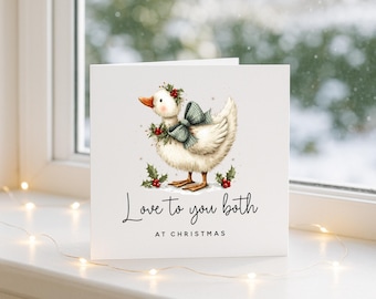 Goose Christmas Card, Both of You at Christmas, Special Couple, Friends