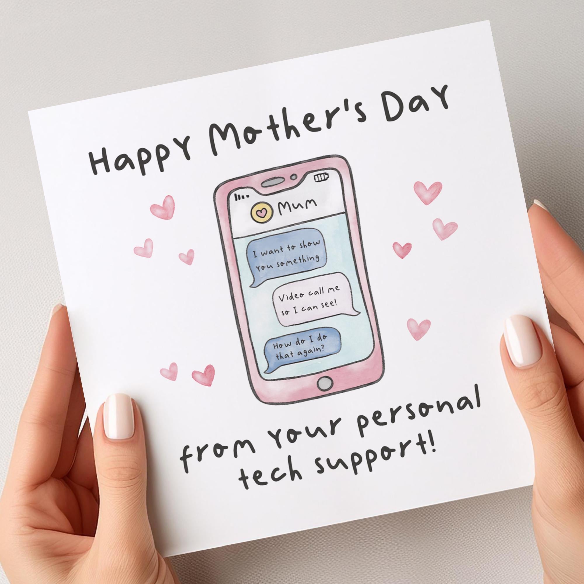 Tech Support Mothers Day Card, Funny Mother's Day Card, Happy Mother's Day Gifts For Mum, Mum Card For Mothers Day, Mum Gift For Her