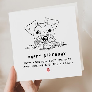Geburtstagskarte von Hund, lustige Hundekarte, Schnauzer-Hund-Karte, Hund-Papa-Geburtstagskarte, Geburtstagskarte für Hundmama, niedliche Hund-Geburtstagskarte