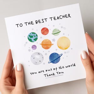 Bedankkaart voor leraar, niet van deze wereld bedankkaart, kaart einde termijn, waarderingskaart leraar, kaart klaslokaal school