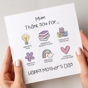 Thank You Mum Mothers Day Card, Mothers Day Card Mummy, Mothers Day Gift, Mummy Mother&#39;s Day Cards, Cute Mother&#39;s Day Card, Mummy Day Card