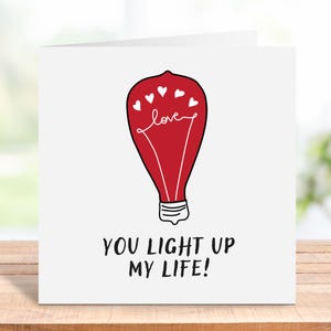 You Light Up My Life-kaart, jubileumkaart, romantische kaart, kaart voor man, kaart voor vrouw, valentijnscadeau, vriend, vriendin, voor hem, haar