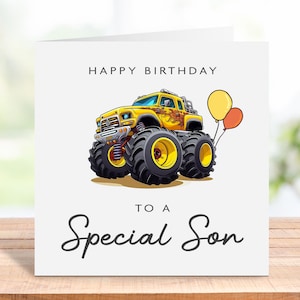 LKW-Geburtstagskarte für Sohn, Sohn-Geburtstagskarte LKWas, Auto-Geburtstagsgeschenk für kleinen Jungen, Geburtstagsgeschenk für Sohn, personalisiert