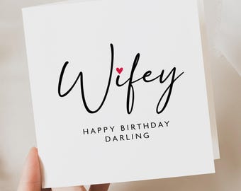 Wifey Birthday Card, Wife Birthday Card, Birthday Card To Wife, Cute Birthday Card For Wife