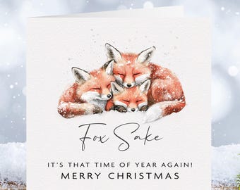 Funny Fox Sake Christmas Card, Rude Xmas Card