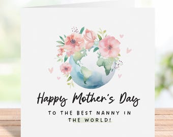 Tarjeta del Día de la Madre para la Mejor Niñera del Mundo, Tarjeta del Día de la Madre para la Mejor Niñera, Regalo para la Niñera, Feliz Día de la Madre para la Niñera, Tarjeta del Día de la Madre para la Niñera, Para la Niñera