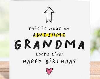 Carte d'anniversaire drôle de grand-mère, joyeux anniversaire grand-mère, cadeau d'anniversaire grand-mère, carte d'anniversaire pour grand-mère, carte d'anniversaire personnalisée