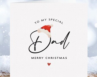 Dad Christmas Card, Special Santa Xmas Hat Design