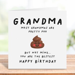 Cartão de aniversário da avó, cartão de aniversário engraçado para a avó, cartão de aniversário personalizado para a avó